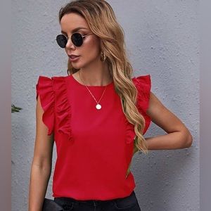 Red classy dinner top
